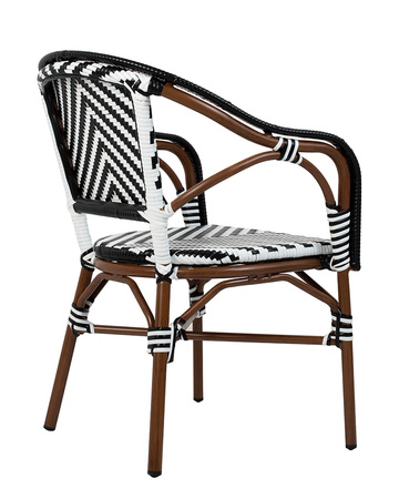 Krzesło ogrodowe CAFE AZURE biały / czarny