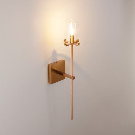 Lampa ścienna CLASSICO złota szklany klosz 62 cm