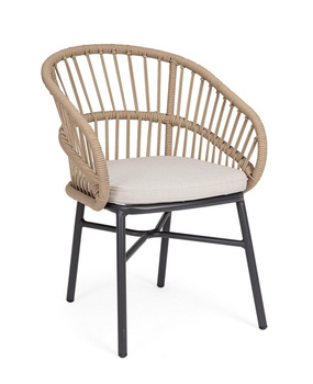 BIZZOTTO krzesło ogrodowe ODIVELAS beżowe