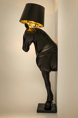 MOOSEE lampa podłogowa KOŃ HORSE STAND M czarna - włókno szklane