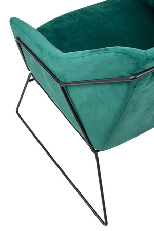 Fotel EMMA VELVET ciemny zielony - welur, metal