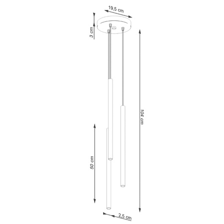 Lampa wisząca PASTELO 3P zielona oliwka