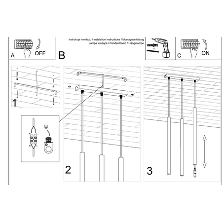 Lampa wisząca PASTELO 3 beżowa