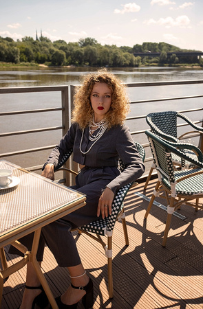 Krzesło ogrodowe CAFE MIRAMAR turkus / morski rattan