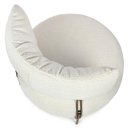 Fotel LOW TEDDY biały - stal