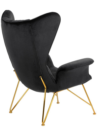 Fotel SHRIMP VELVET czarny / złoty