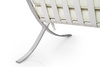 Sofa dwuosobowa BARCELON PRESTIGE PLUS  biała - włoska skóra naturalna, stal