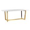 RICHMOND stół DYNASTY 200 cm złoty - konglomerat imitujący marmur, stal