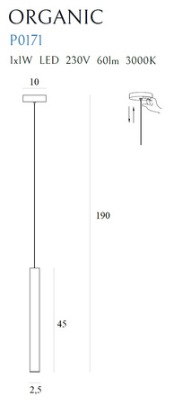 MAXLIGHT P0171 LAMPA WISZĄCA ORGANIC I MIEDŹ
