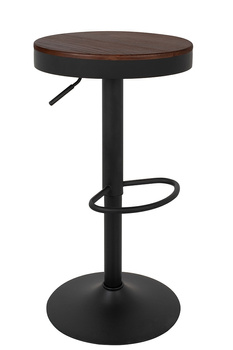 Krzesło barowe VOLT regulowane czarne / ciemny wiąz