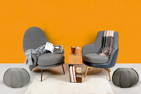 Fotel LOBBY TEDDY szary - stal, opal