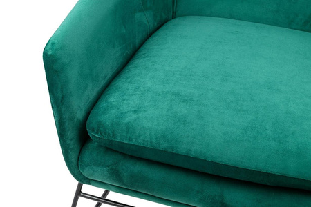 Fotel EMMA VELVET ciemny zielony - welur, metal