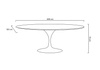 Stół TULIP ELLIPSE biały - blat owalny MDF, metal