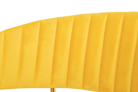 Krzesło MARGO żółte - welur, podstawa złota
