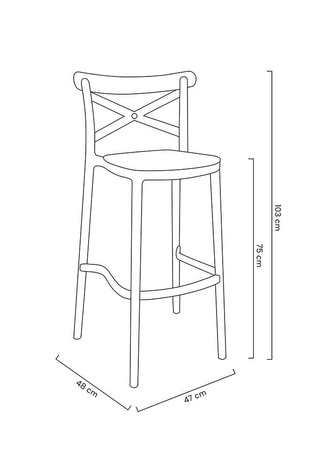 Krzesło barowe COUNTRY czarne