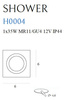 MAXLIGHT H0004 OPRAWA WPUSTOWA SHOWER IP54