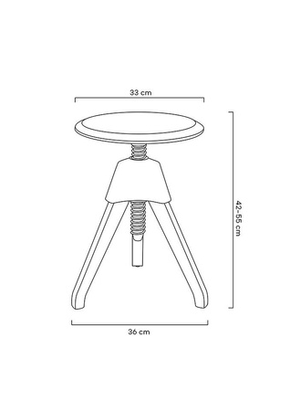 Stołek JERRY czarny - polipropylen, drewno