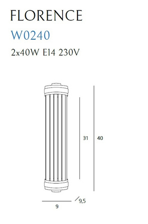 MAXLIGHT W0240 KINKIET FLORENCE MOSIĄDZ
