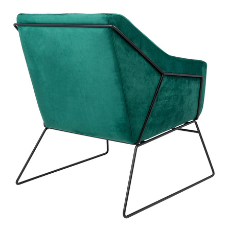 Fotel EMMA VELVET ciemny zielony - welur, metal