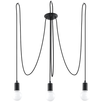 Żyrandol EDISON 3 czarny