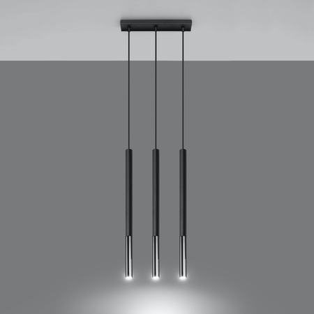 Lampa wisząca MOZAICA 3L czarny/chrom