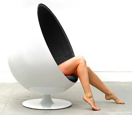 Fotel OVALIA biało-czarny - włókno szklane