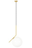 Lampa wisząca HALM 30 - mosiądz, szkło