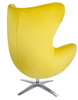 Fotel EGG SZEROKI VELVET żółty.20 - welur, podstawa stal