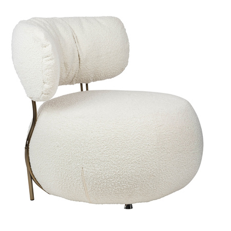 Fotel LOW TEDDY biały - stal