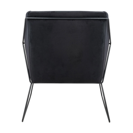 Fotel EMMA VELVET czarny welur - podstawa czarna