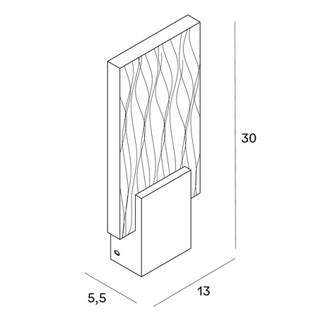 MAXLIGHT W0360 KINKIET VETRO BRUSHED GOLD
