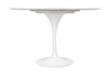 Stół TULIP MARBLE 120 CARRARA biały - blat okrągły marmurowy, metal