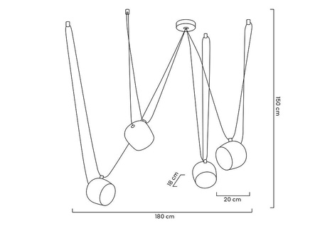 Lampa wisząca EYE 4 biała - LED, aluminium