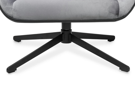 Fotel obrotowy VITA VELVET ciemny szary welur, ekoskóra czarna