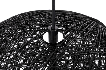 Lampa wisząca LUNA 40 czarna - sznurek konopny