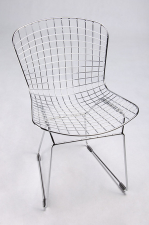 Krzesło NET SOFT chrom - czarna poduszka, metal