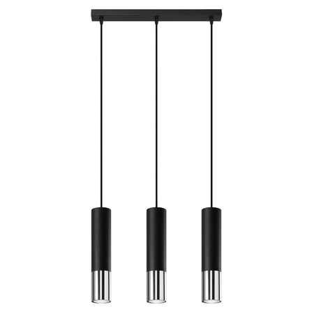 Lampa wisząca LOOPEZ 3L czarny/chrom