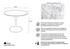 Stół TULIP MARBLE 90 CARRARA biały - marmur, metal