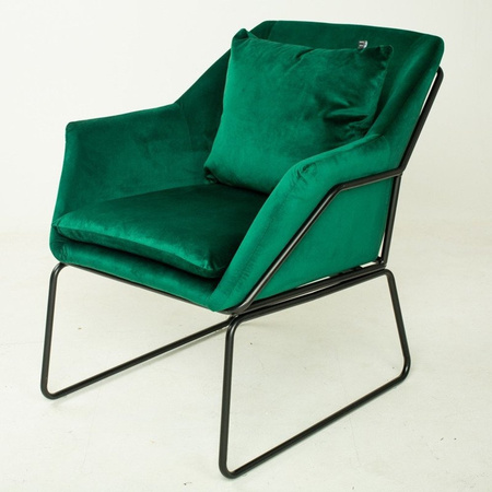 Fotel welurowy FLUENCE ciemna zieleń