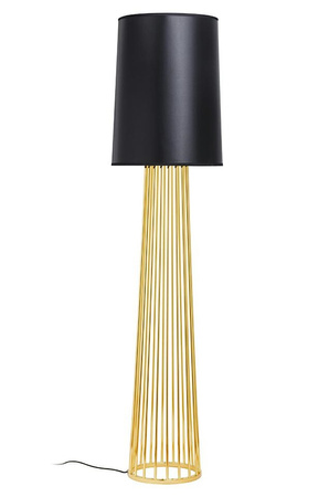 Lampa podłogowa HOLMES STRAIGHT złota z czarnym kloszem -  metal