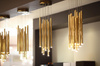 MAXLIGHT P0265D LAMPA WISZĄCA ORGANIC 10x ZŁOTA MAŁA ŚCIEMNIALNA