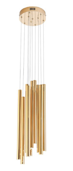 MAXLIGHT  P0524D LAMPA WISZĄCA ORGANIC 10x ZŁOTO SZCZOTKOWANE MAŁA ŚCIEMNIALNA