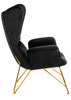 Fotel SHRIMP VELVET czarny / złoty