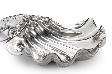 KARE chłodziarka na napoje / patera LOBSTER srebrna