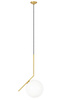 Lampa wisząca HALM 20 - mosiądz, szkło