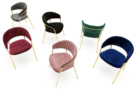 Krzesło MARGO ciemny zielony - welur, podstawa złota