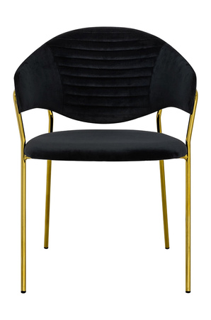 Krzesło NAOMI czarny - welur, podstawa złota