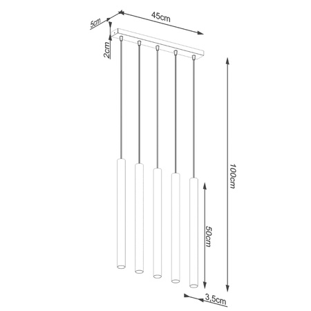Lampa wisząca PASTELO 5L beton
