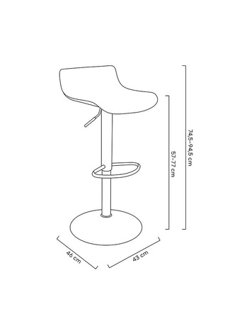 Krzesło barowe SNAP BAR regulowane białe
