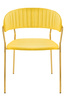 Krzesło MARGO żółte - welur, podstawa złota